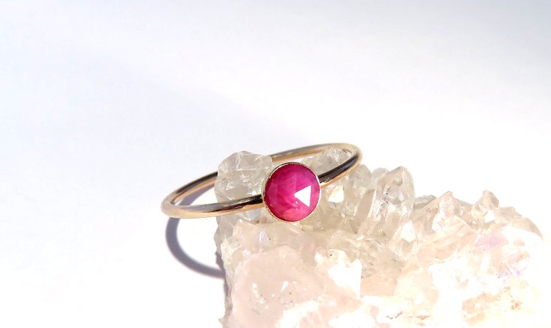 Ruby Ring, Gold Ruby Ring, Ruby stacking ring, July Birthstone Ring, July Gemstone Ring, Gold stacking ring, Gemstone stacking ring image 4