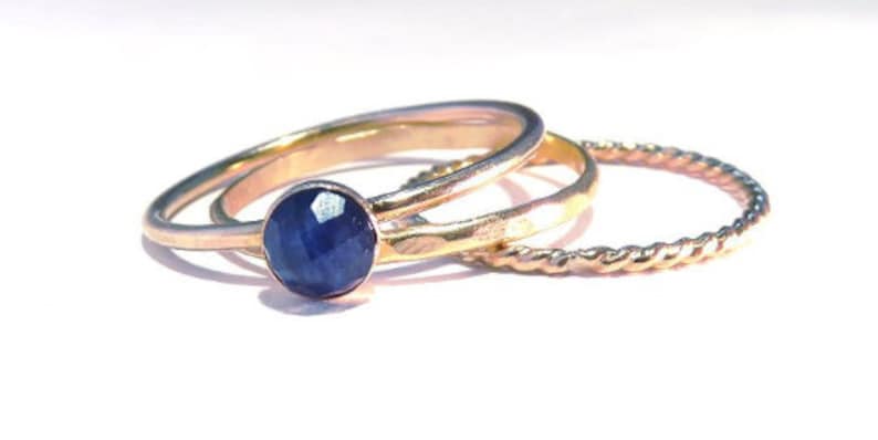 Sapphire Rings Sapphire Stacking Set Sterling Silver - Etsy