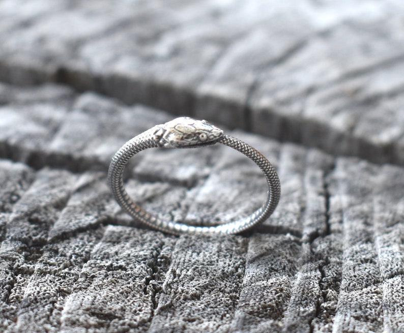 Ouroboros Ring, Snake ring, sterling silver snake, silver snake ring, ouroboros jewelry, boho snake ring, death and rebirth, snake jewelry image 2