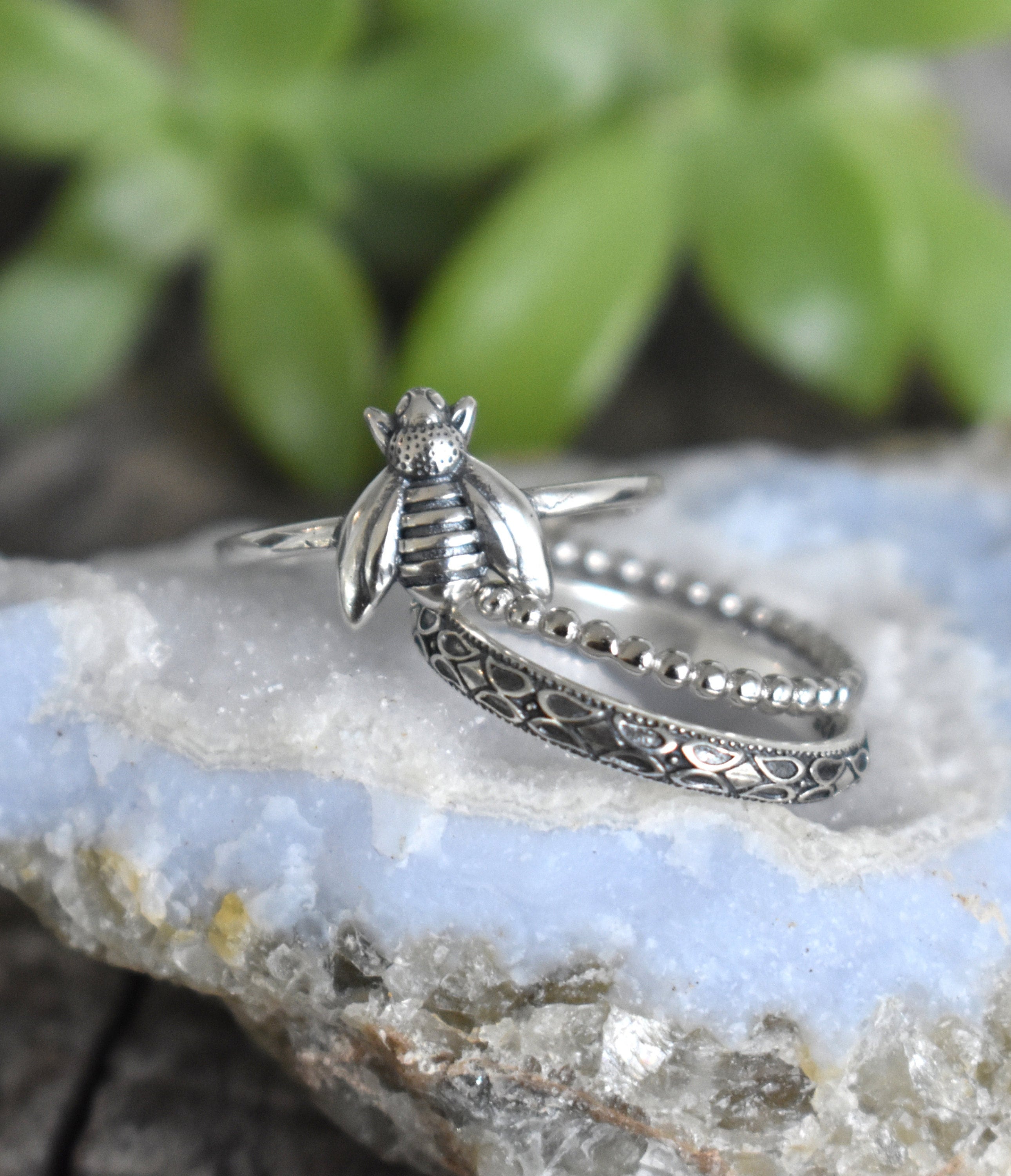 Bee ring sterling silver sale