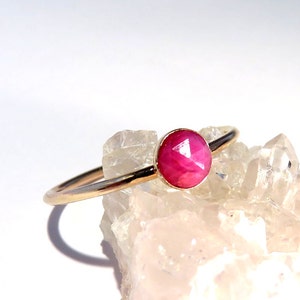 Ruby Ring, Gold Ruby Ring, Ruby stacking ring, July Birthstone Ring, July Gemstone Ring, Gold stacking ring, Gemstone stacking ring image 1