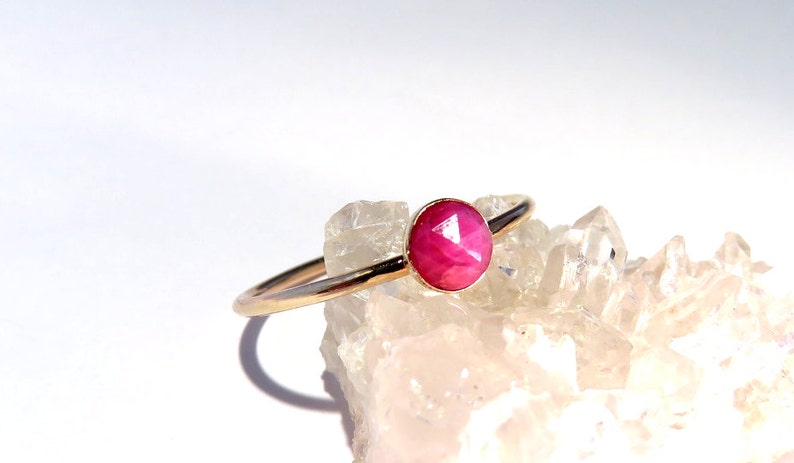 Ruby Ring, Gold Ruby Ring, Ruby stacking ring, July Birthstone Ring, July Gemstone Ring, Gold stacking ring, Gemstone stacking ring image 1