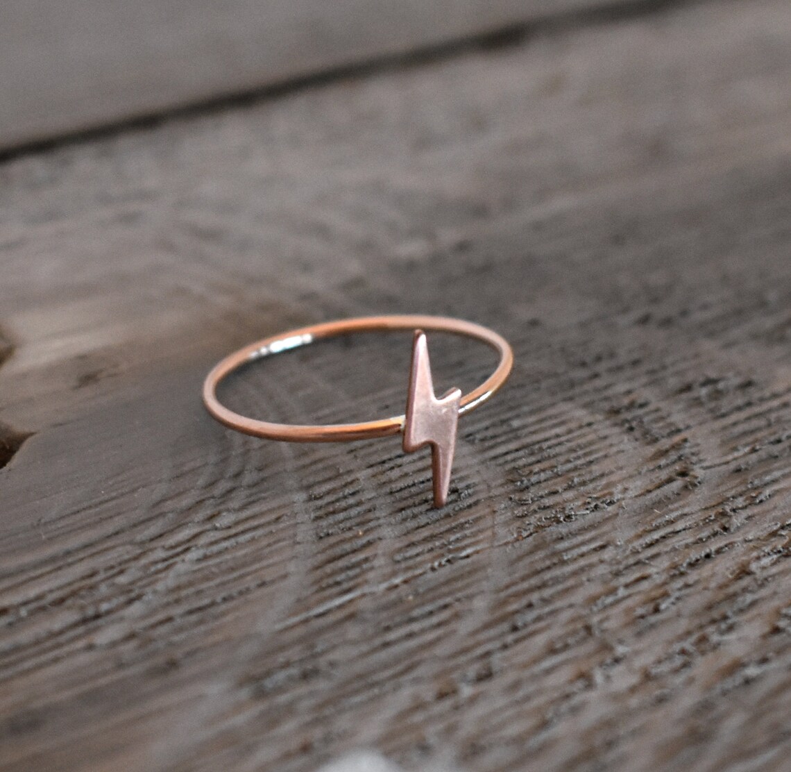 Lightning Ring Lightning Bolt Ring Rose Gold lightning ring Etsy