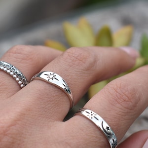 North star ring, fortune telling, witchy ring, witch ring, Sterling Silver Star Ring, Universe ring, Sterling Star ring, stacking star ring image 9