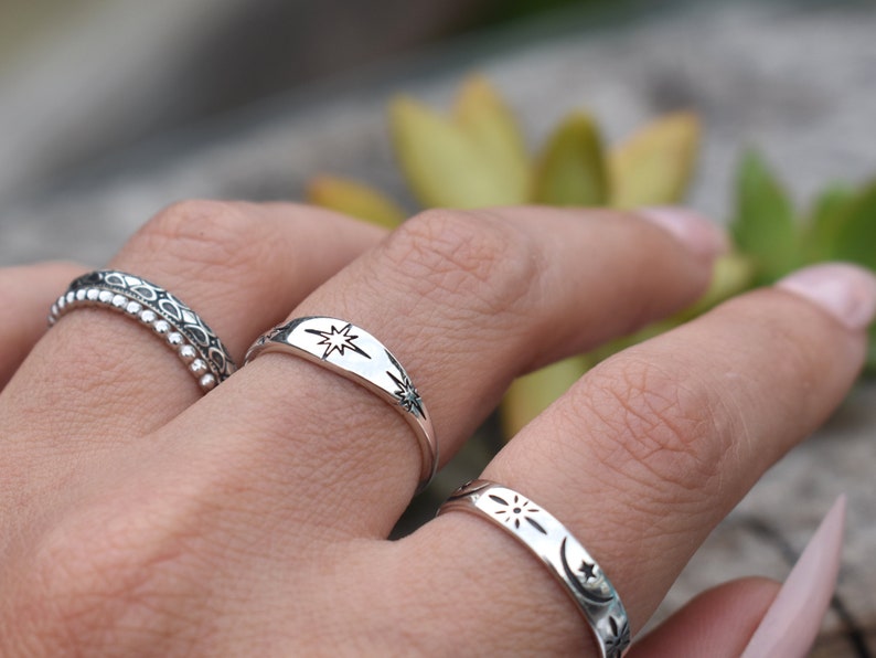 North star ring, fortune telling, witchy ring, witch ring, Sterling Silver Star Ring, Universe ring, Sterling Star ring, stacking star ring image 9