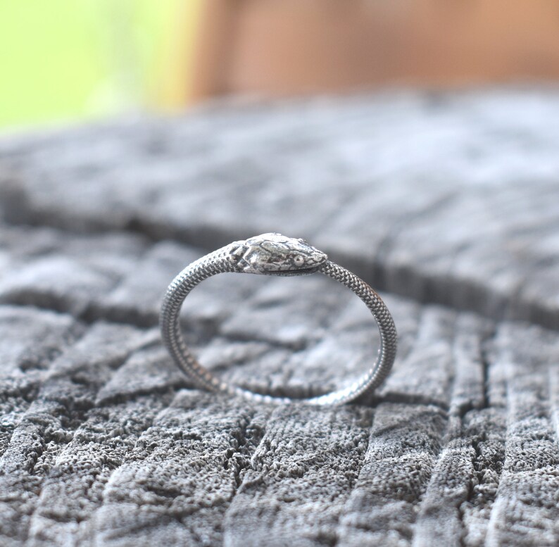 Ouroboros Ring, Snake ring, sterling silver snake, silver snake ring, ouroboros jewelry, boho snake ring, death and rebirth, snake jewelry image 8