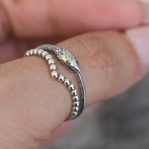 Ouroboros Ring, Snake ring, sterling silver snake, silver snake ring, ouroboros jewelry, boho snake ring, death and rebirth, snake jewelry image 9