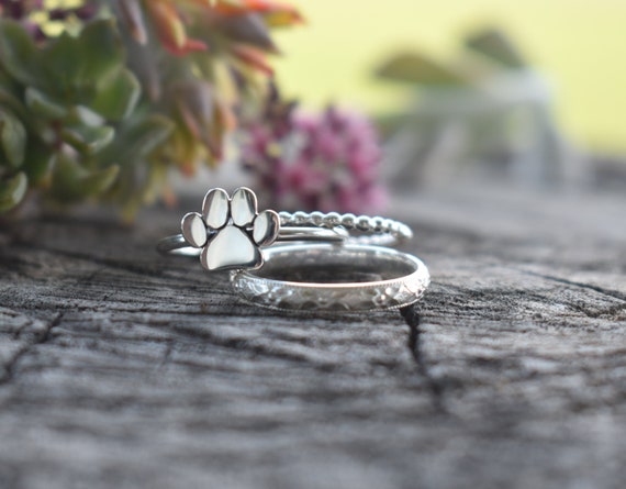 S925 Sterling Silver Jewelry Engraved Forever in my heart Puppy Dog Cat Pet  Paw Print CZ Ring, Metal, Cubic Zirconia : Amazon.in: Pet Supplies