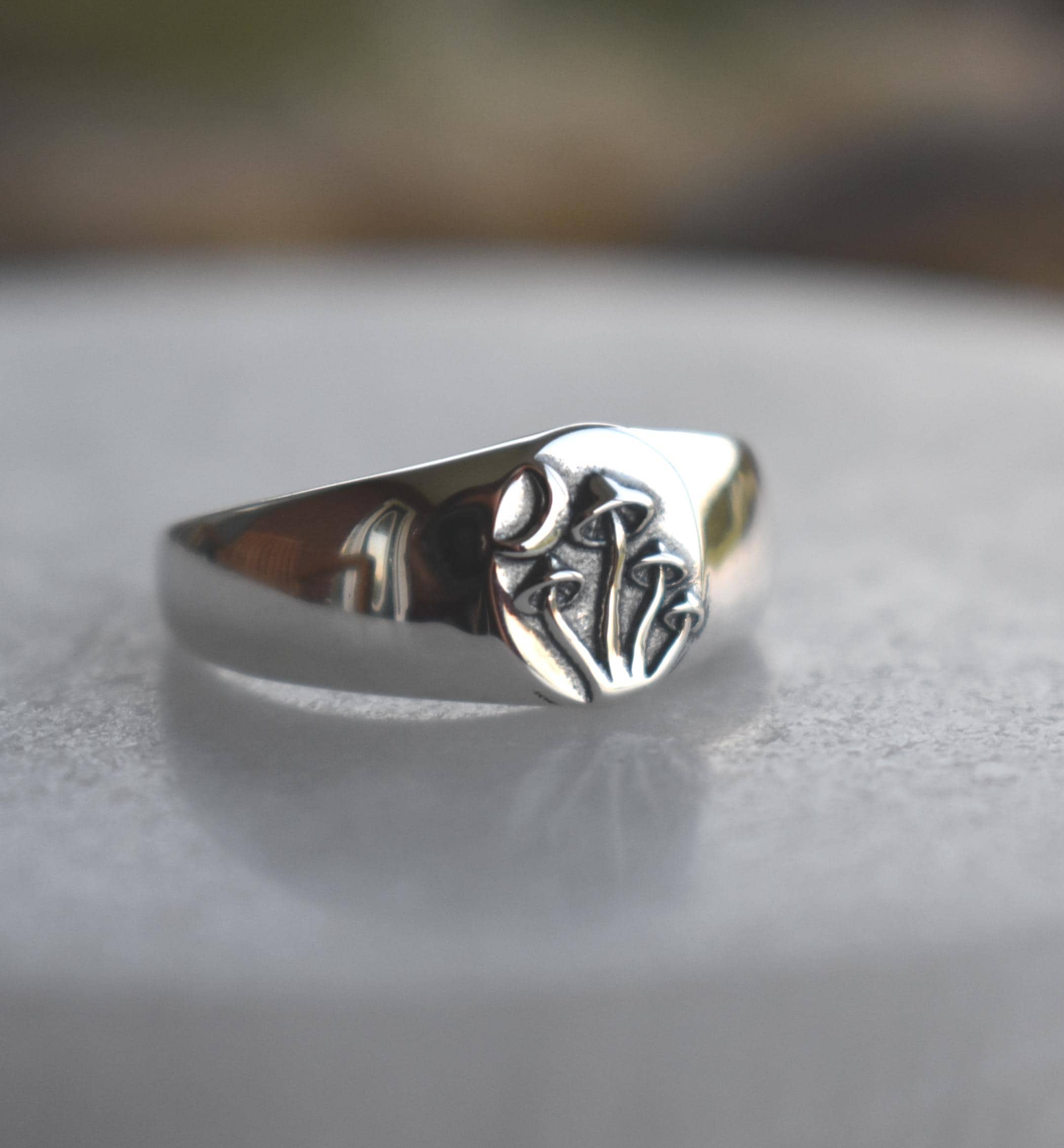 Mushroom ring, Moon Ring, Crescent Moon Ring, Cottagecore, Mushroom…