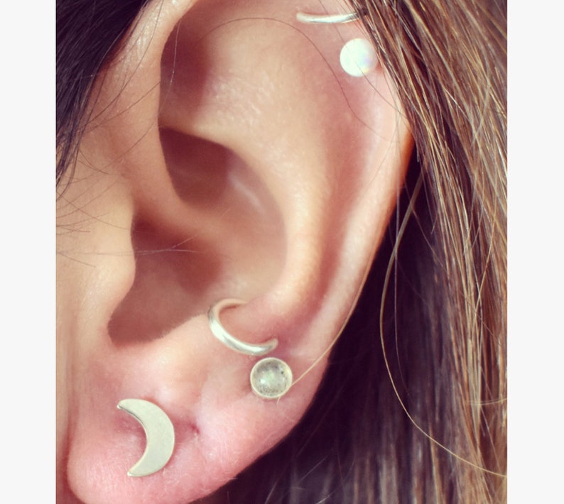 Moon Posts Moon Studs, Moon Posts, Crescent Moon Studs, Crescent Moon Posts ...