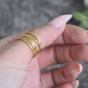 Gold Wrap ring, Wrap Spiral Ring, Swirl Statement Ring, Triple Coil Ring, Gift for Her, Simple Ring, gold thumb ring, gold wraparound image 8