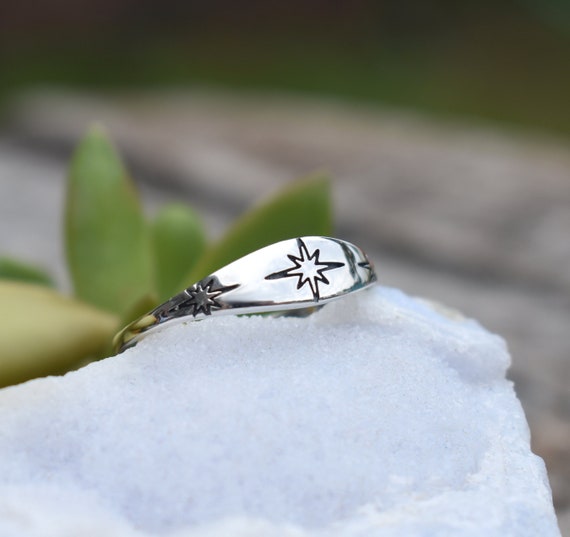 North star ring, fortune telling, witchy ring, witch ring, Sterling Silver Star Ring, Universe ring, Sterling Star ring, stacking star ring