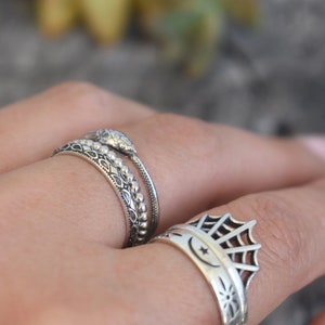 Ouroboros Ring, Snake ring, sterling silver snake, silver snake ring, ouroboros jewelry, boho snake ring, death and rebirth, snake jewelry image 7