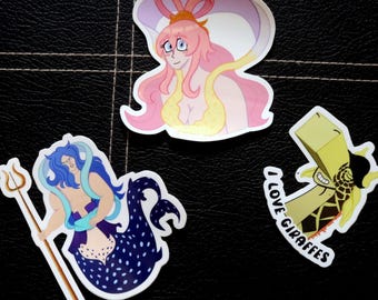 Pegatinas de One Piece: Kaku, Fukaboshi y Shirahoshi, impermeables