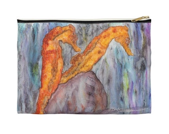 Seahorses: Zippered Project Bag