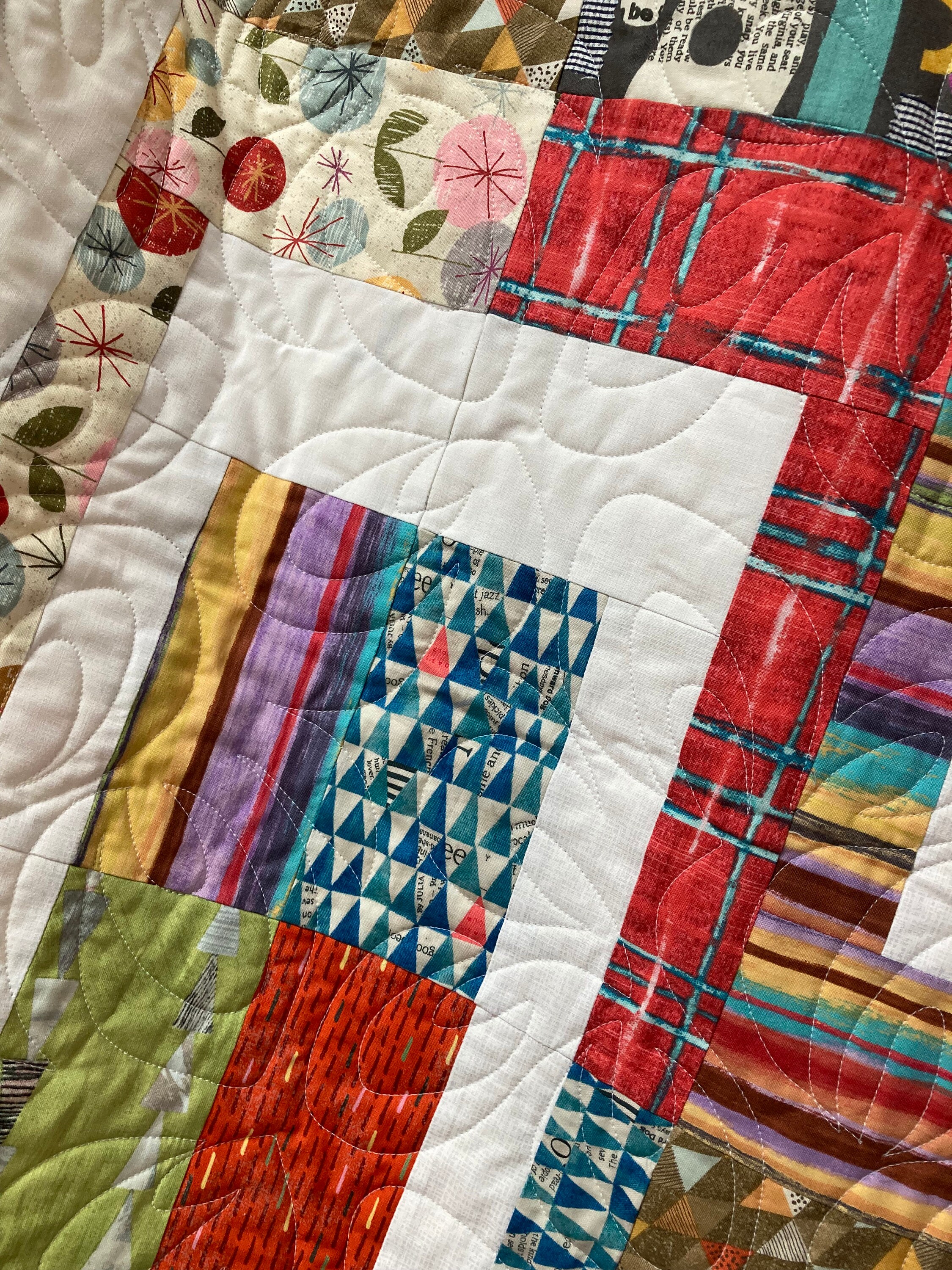 Colorful Boxes Throw Quilt, Modern Handmade Blanket, Ready to Ship - Etsy