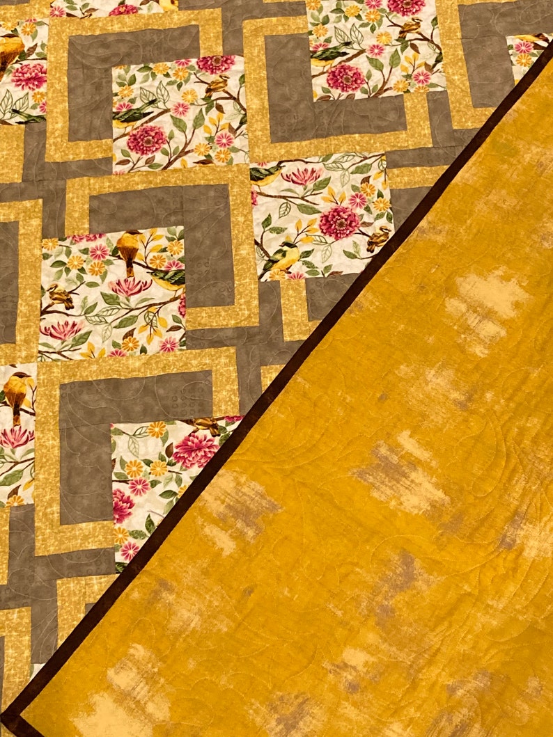 Handmade Quilt Throw Quilt Lap Quilt Birds Floral Etsy