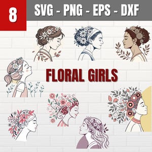 Soft Floral Fantasy Girl Clipart Bundle-Floral Girl,Digital Stickers,Cottagecore,vintage Victorian girl png stickers,Journaling,scrapbook