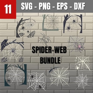 Spider Web SVG Bundle, Spider Web PNG Bundle, Spider Web Clipart, Halloween Svg Cut Files for Cricut, Spider Web Silhouette, Cobweb Svg.