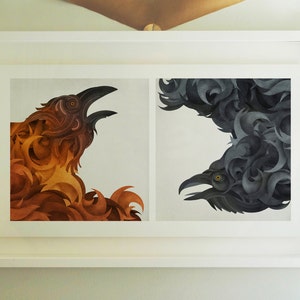 Crows Diptych Archival Giclee Print by Eoin Ryan image 1