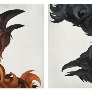 Crows Diptych Archival Giclee Print by Eoin Ryan image 2