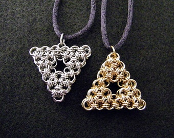 Legend of Zelda Chainmaille Triforce Pendants