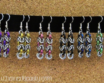 Byzantine Rose Chainmaille Earrings