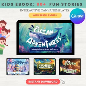 90+ Kids eBook Templates for Canva, Editable Children&#39;s Storybook Bundle, Fun & Educational Books , Kids Learning Videos, Digital Download