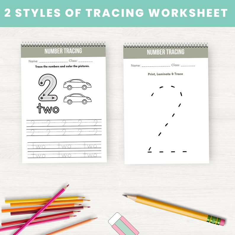 Number Tracing Worksheets 0-20 Printable, Preschool & Kindergarten Math ...