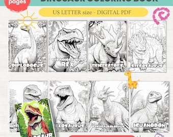 Dinosaur Coloring Pages, Dino Coloring Books for Kids, Printable Dinosaur Coloring Sheets, Kids Coloring Pages, Fun Educational Activities