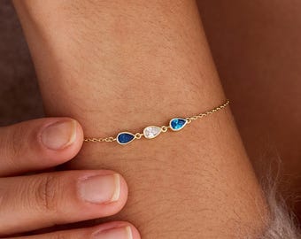 Benutzerdefinierte Birthstone Armband, Birne Birthstone Armband, Familie Birthstone Armband, Oma Geschenk, Geburtstagsgeschenk, Muttertagsgeschenk für Sie