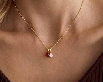 Personalisierte Birthstone Halskette, 14K Gold Diamant Halskette, Familie Birthstone Halskette, Jubiläum Schmuck, Braut Geschenke, Weihnachtsgeschenk