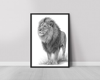 ライオンの色鉛筆画 - Etsy 日本