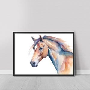Impression d'art aquarelle cheval, peinture aquarelle cheval, art mural cheval, cadeau pour amoureux des chevaux, décoration d'intérieur