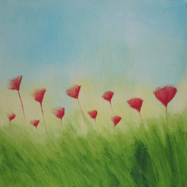 Above the Grass - 12x12 Original Acrylic Painting -
