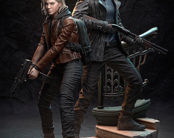 Leon Kennedy & Grace Ashcroft Statue – Resident Evil Requiem Figure – 3D SLA Printed Collectible Figures