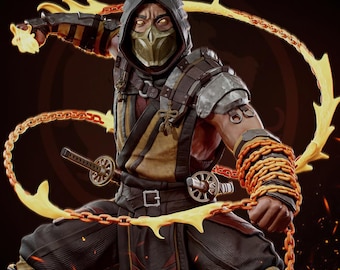 Scorpion Inspired Statue 34cm Ninja Warrior Resin Figure