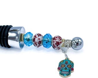 Dia De Los Muertos Wine Stopper / Day of the Dead Gift / Halloween Bottle Stopper