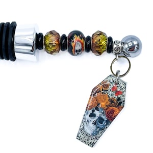 Skull and Roses Wine Stopper / Day of the Dead Gift / Halloween Bottle Stopper