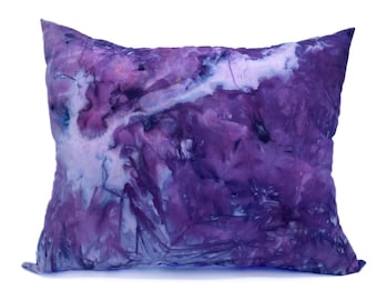 Hand Dyed Purple Lumbar Pillow / Bohemian Home Decor