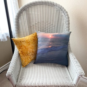 Sunset Photo Pillow / Cottagecore Gift / Coastal Beach Home Decor