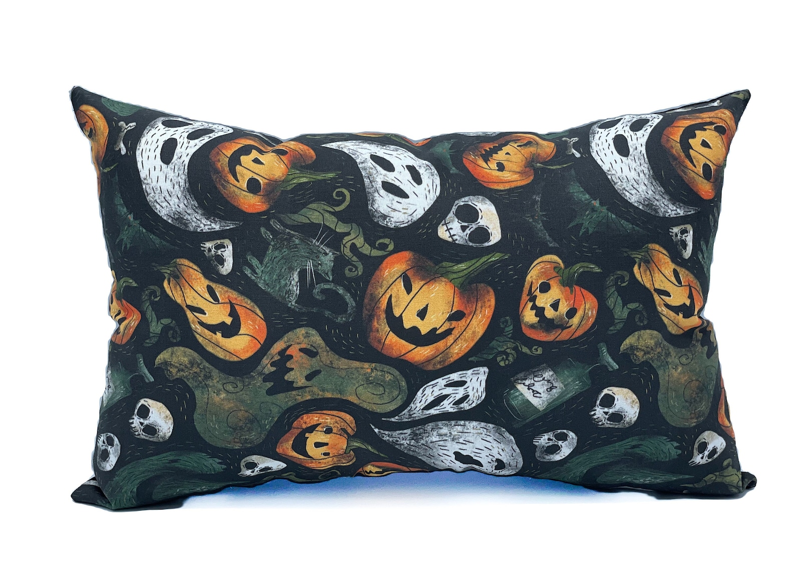 Scary Halloween Pumpkin Pillow / Halloween Decor / Jack-o- Lantern ...