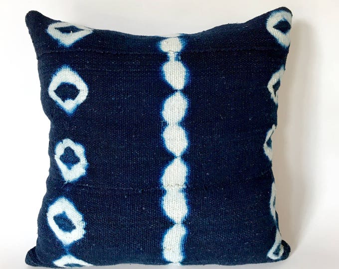 Indigo African Mudcloth Pillow Indigo Mudcloth Pillow Etsy