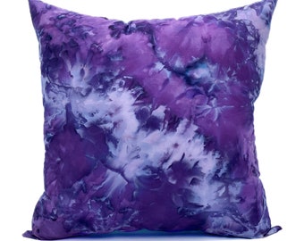 Hand Dyed Purple Pillow / Bohemian Home Decor