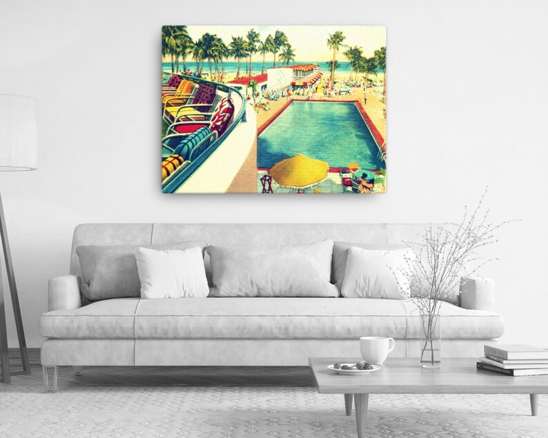 Mid Century Modern Art Large canvas wall art Mid Century Art Etsy
