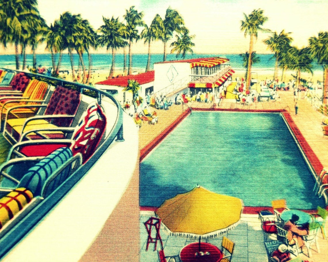 Old Florida Art Coastal Wall Art Vintage Beach Art Wife Etsy