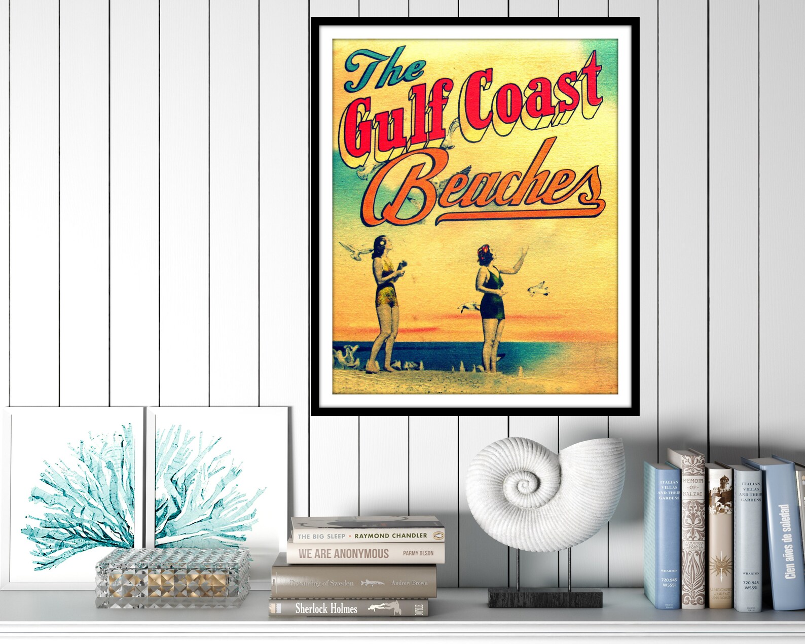 Vintage Beach Art Print Beach House Wall Art Beach House Etsy