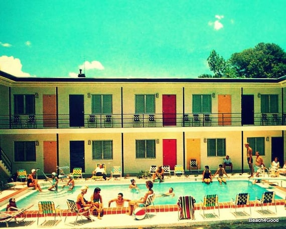 Mid Century Art - Swimming Pool Print - 1970s Summer Decor - Home