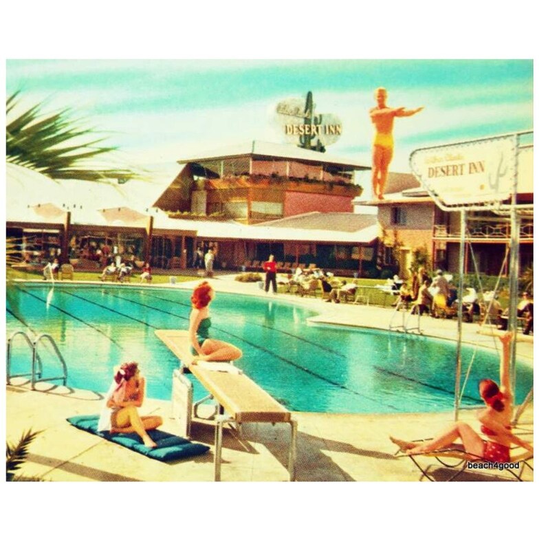 Palm Springs decor aqua living room art 8x10 Fine Art Print mod wall art mid century print Mid century swimming pool art