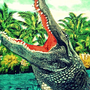 Alligator Art, crocodile art, Alligator Print, Kids room wall art, Crocodile Art Print image 1